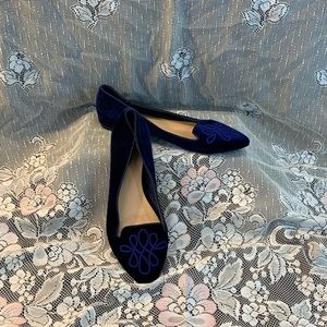 Lauren Conrad Blue Velvet Flats